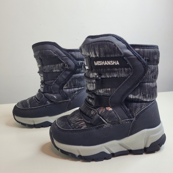 Mishansha Black Waterproof Snowboots Unisex Size 10 Toddlers 27 Euro - Picture 5 of 10